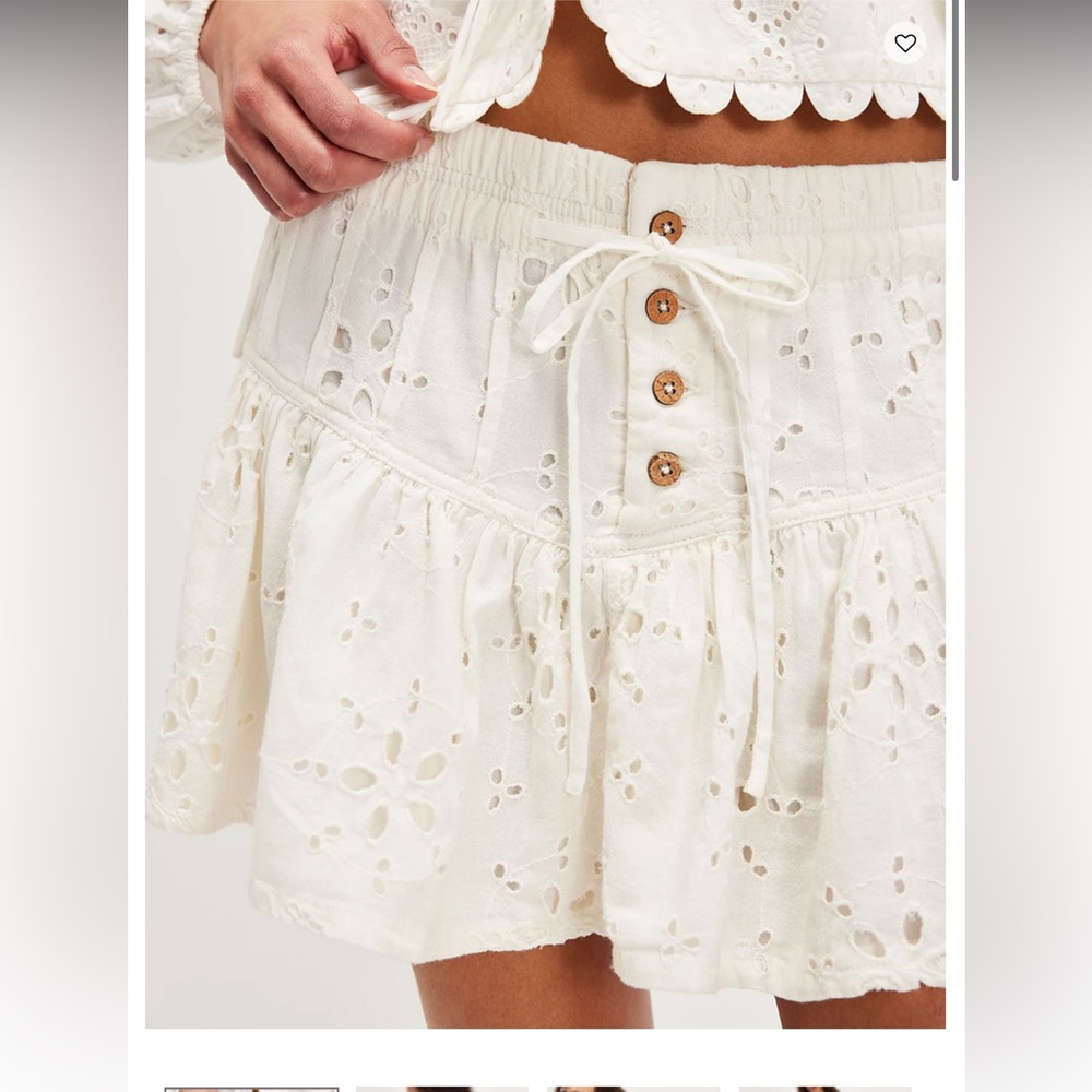 Free People White Eyelet Mini Skirt - Picture 4 of 5